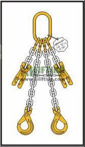 Double Chain Sling with Master Link and Clevis Self Locking and Adjustable (Shortening Clutch)