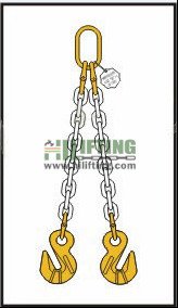 Double Chain Sling with Master Link and Cradle Eye Grab Hook