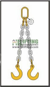Double Chain Sling with Master Link and Eye Foundry Hook