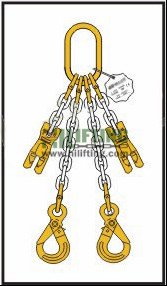 Double Chain Sling with Master Link and Eye Self Locking Hook and Adjustable (Shortening Clutch)