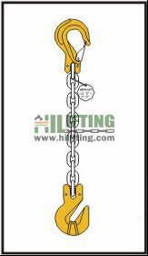Single chain sling with clevis sling hook with safety latch and cradle clevis grab hook