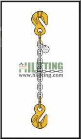 Single chain sling with cradle eye grab hook each end