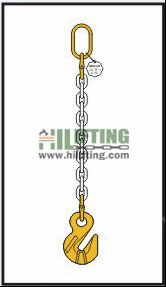 Single chain sling with master link and cradle eye grab hook